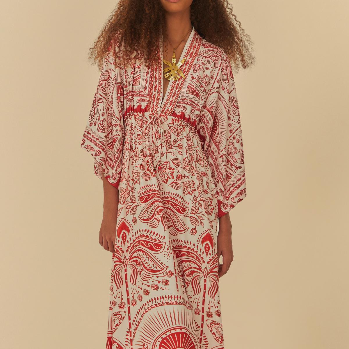 Vestido Longo Estampado Passeio De Rio