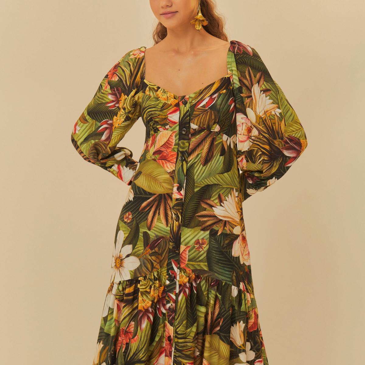 Vestido Estampado Palma Do Norte