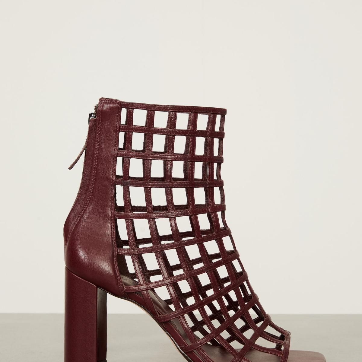 Ankle De Couro Tiras Ankle De Couro Tiras