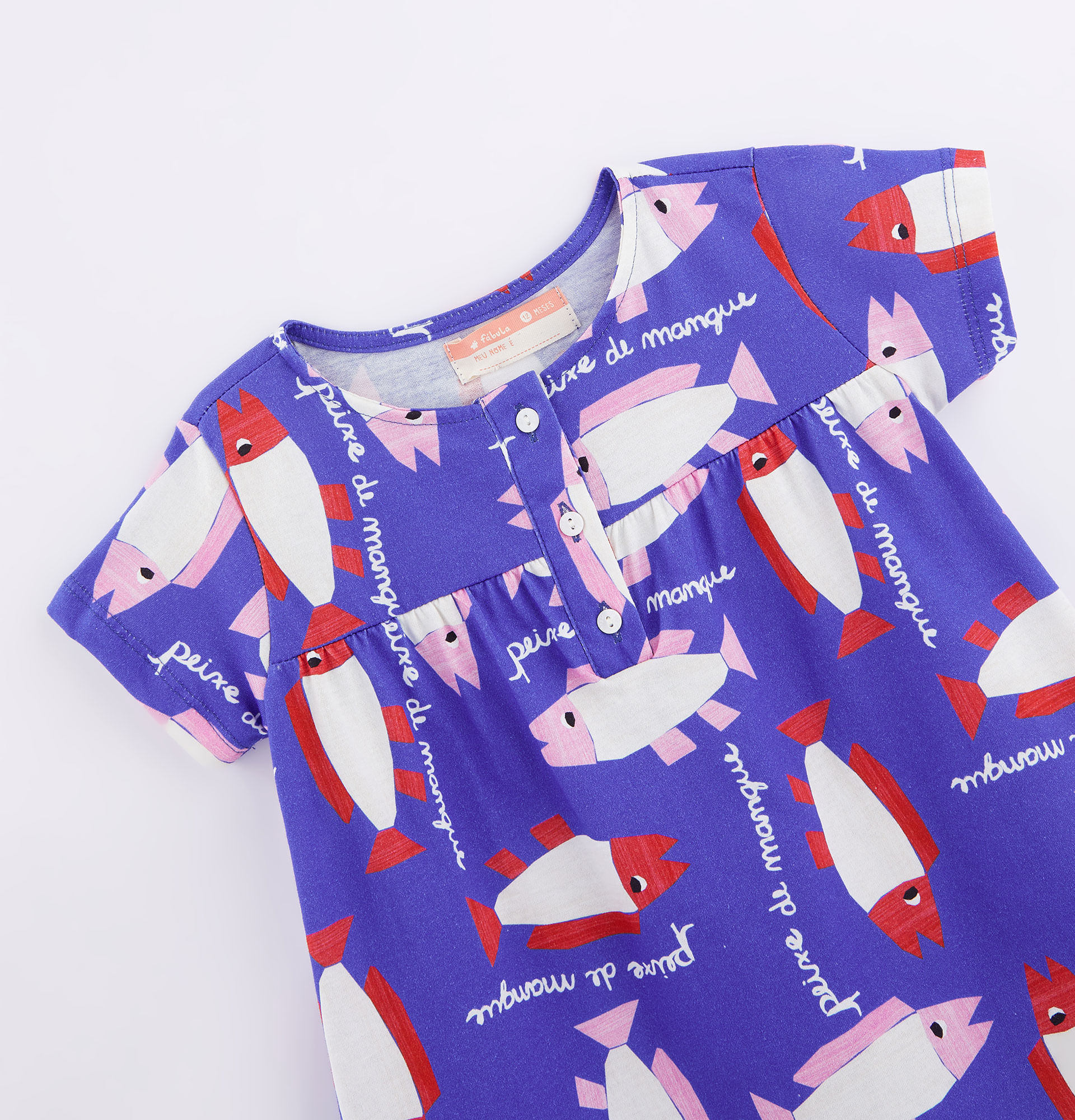 Vestido Bebe Malha Peixe De Mangue