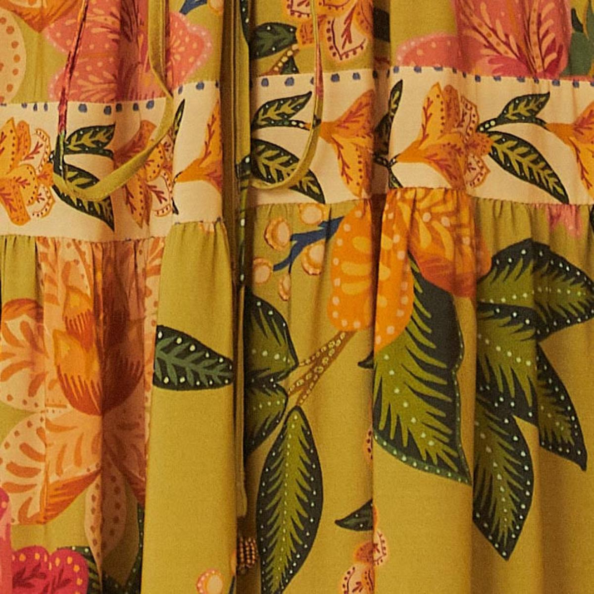 Vestido Longo Estampado Arara Em Flor Vestido Longo Estampado Arara Em Flor