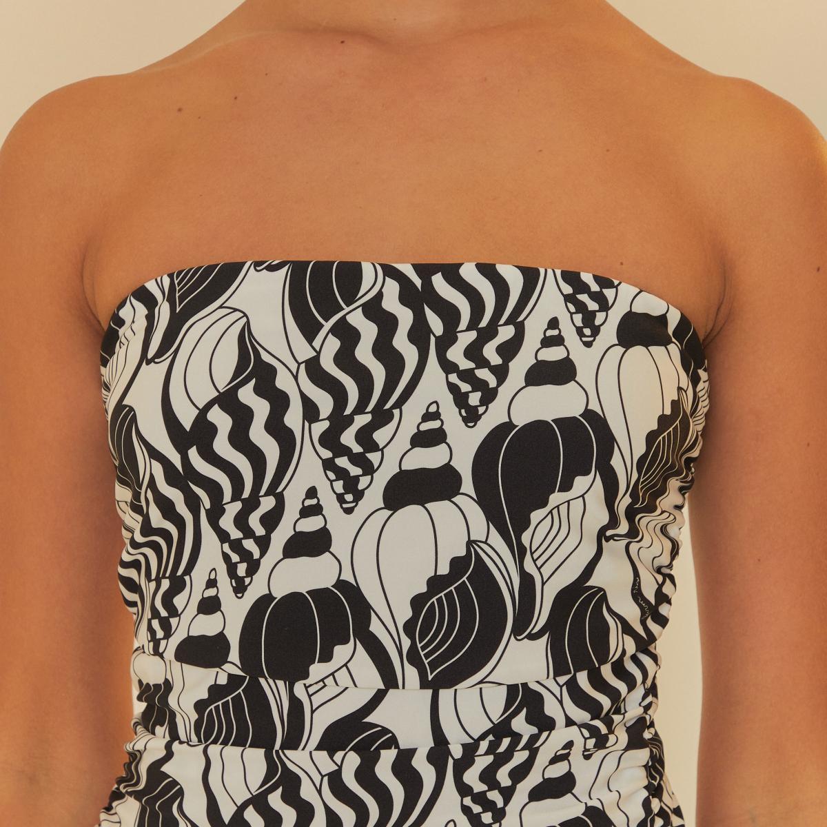 Vestido Midi Estampado Concha Do Mar