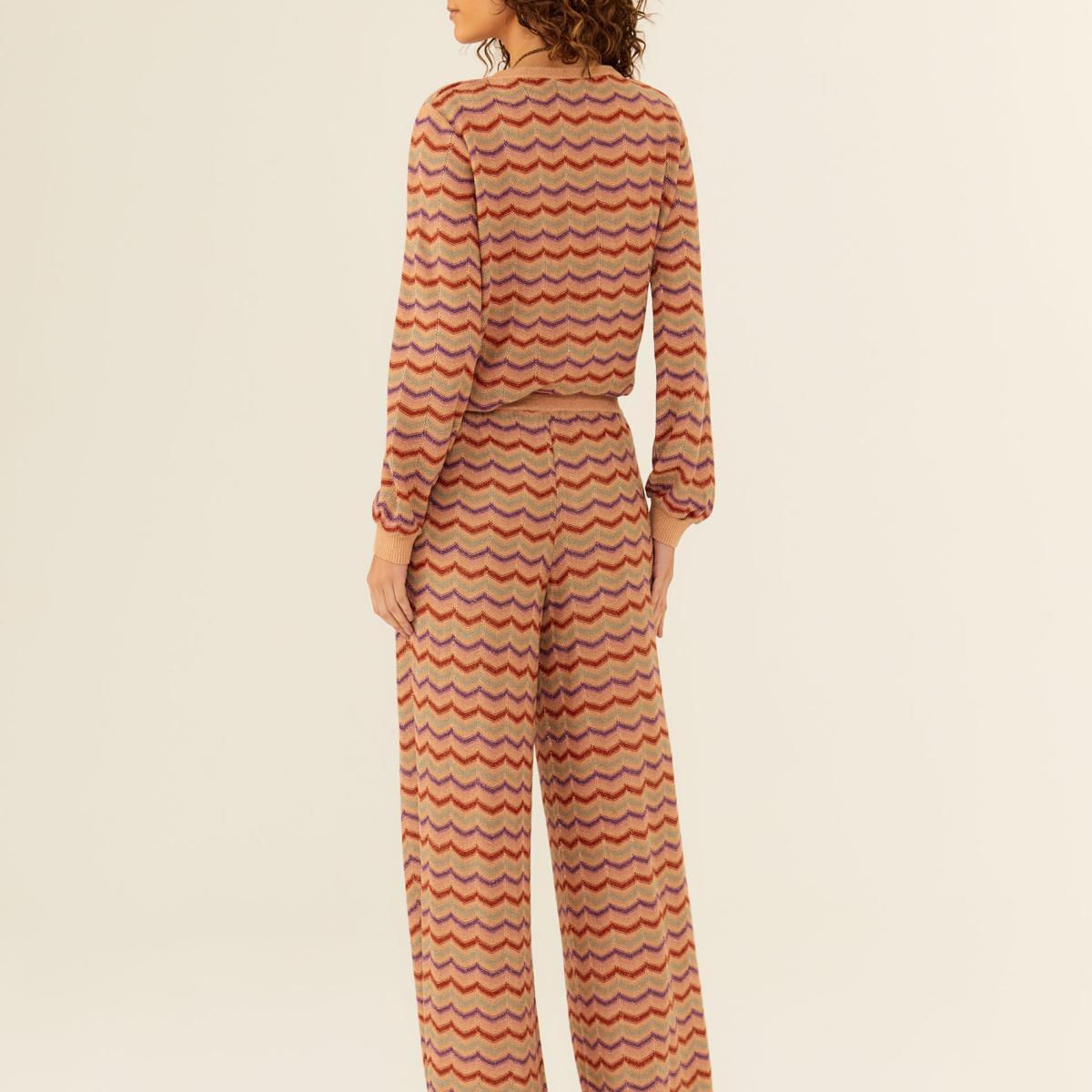 Calça Tricot Chevron Lurex Calça Tricot Chevron Lurex