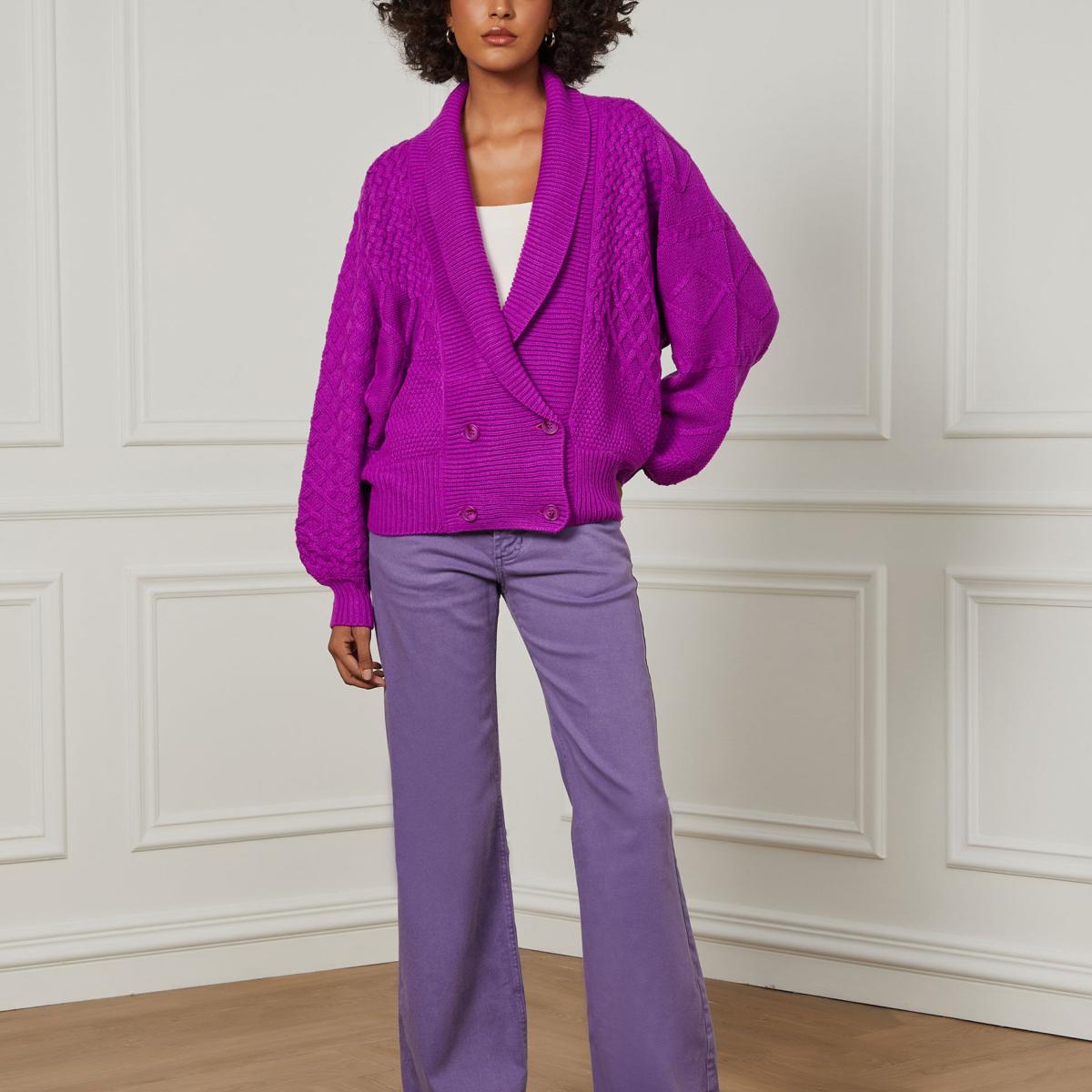 Cardigan De Tricot Texturas