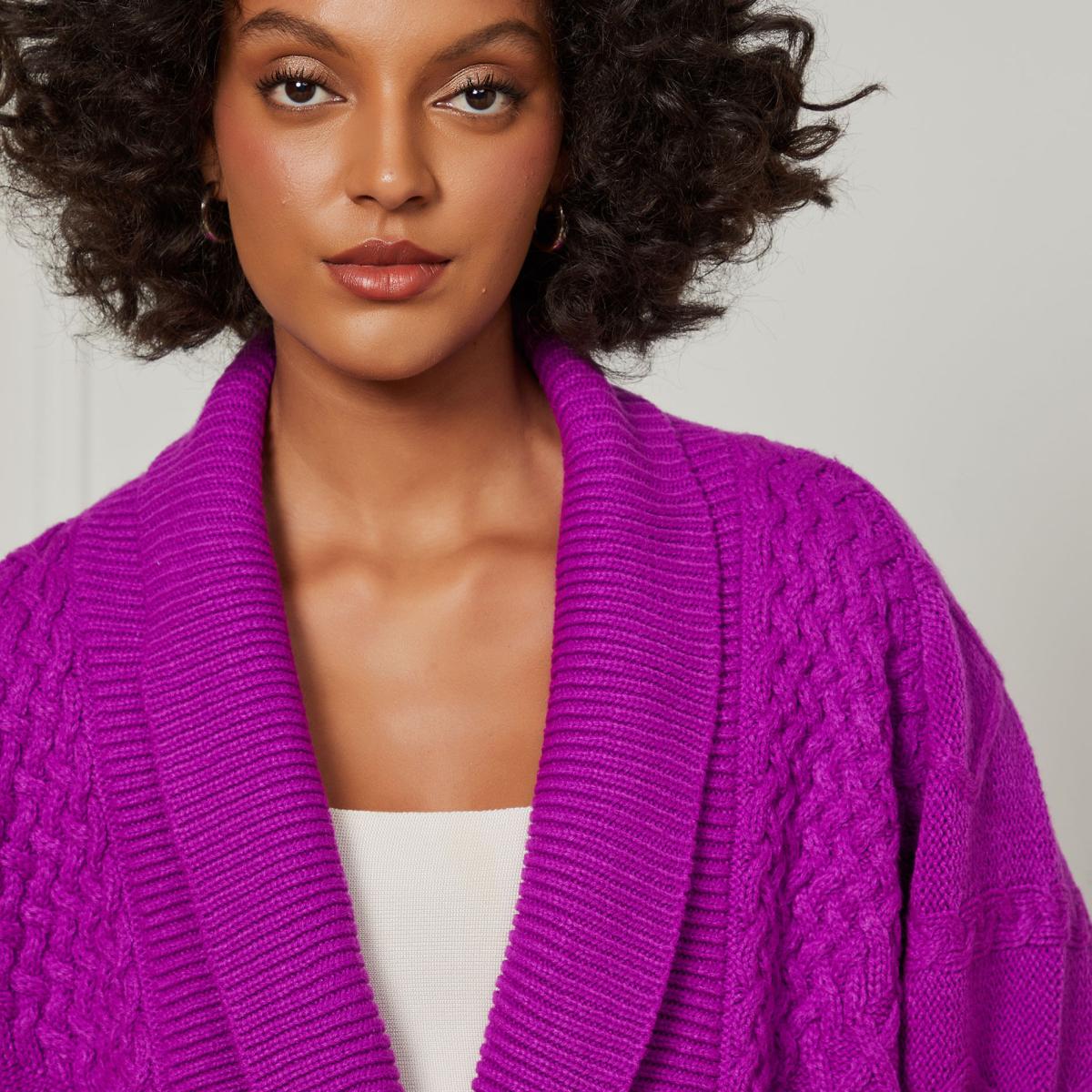 Cardigan De Tricot Texturas