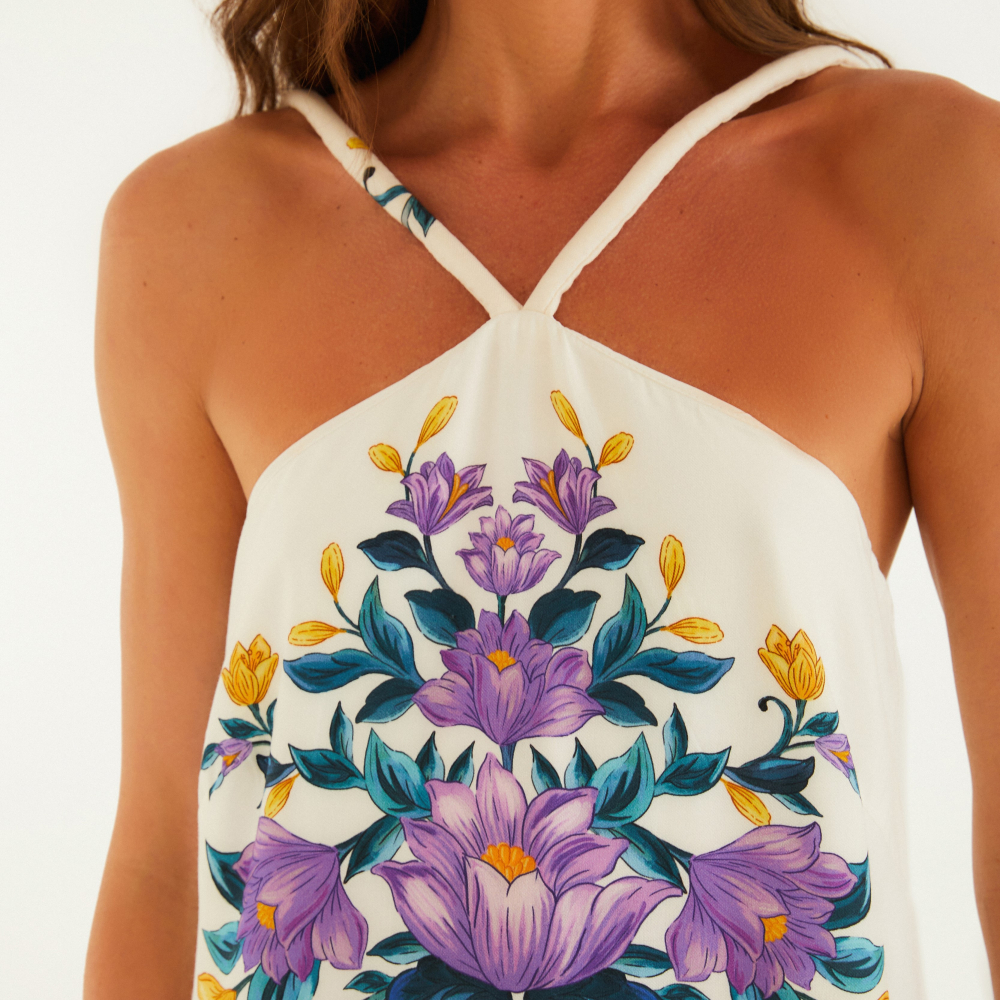 Vestido Curto Estampado Floral Sicilia