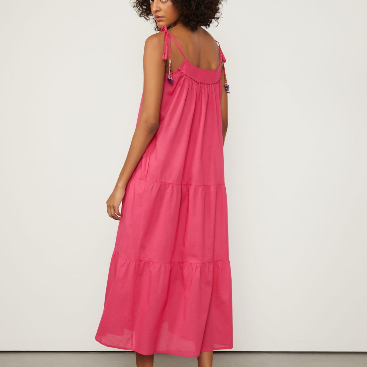 Vestido Regata De Voil Longo Detalhe Miçanga