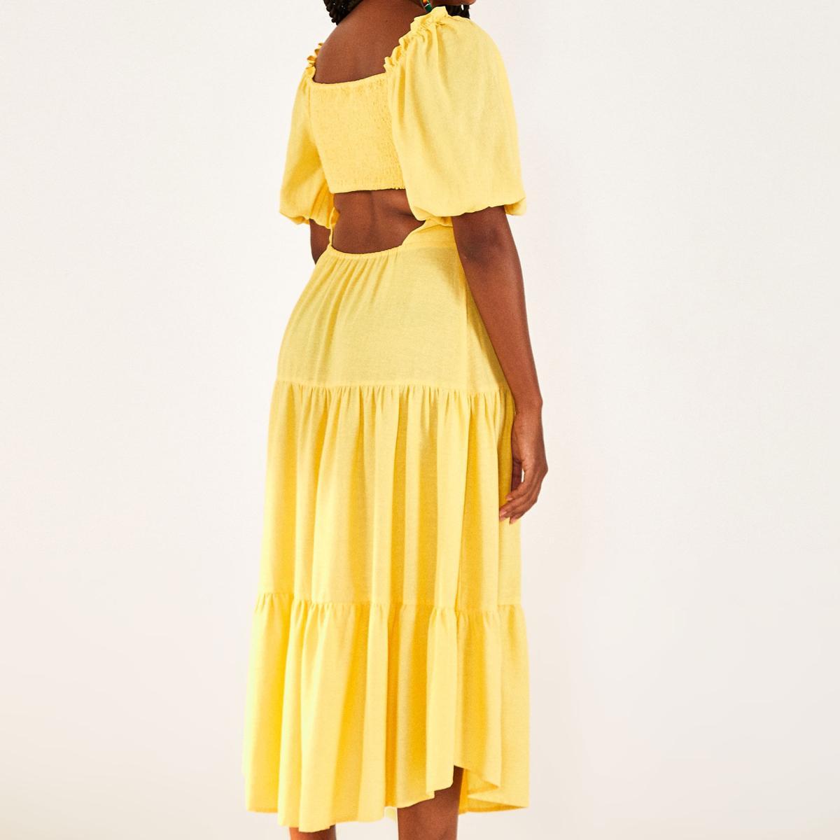 Vestido Midi Mangas Marias