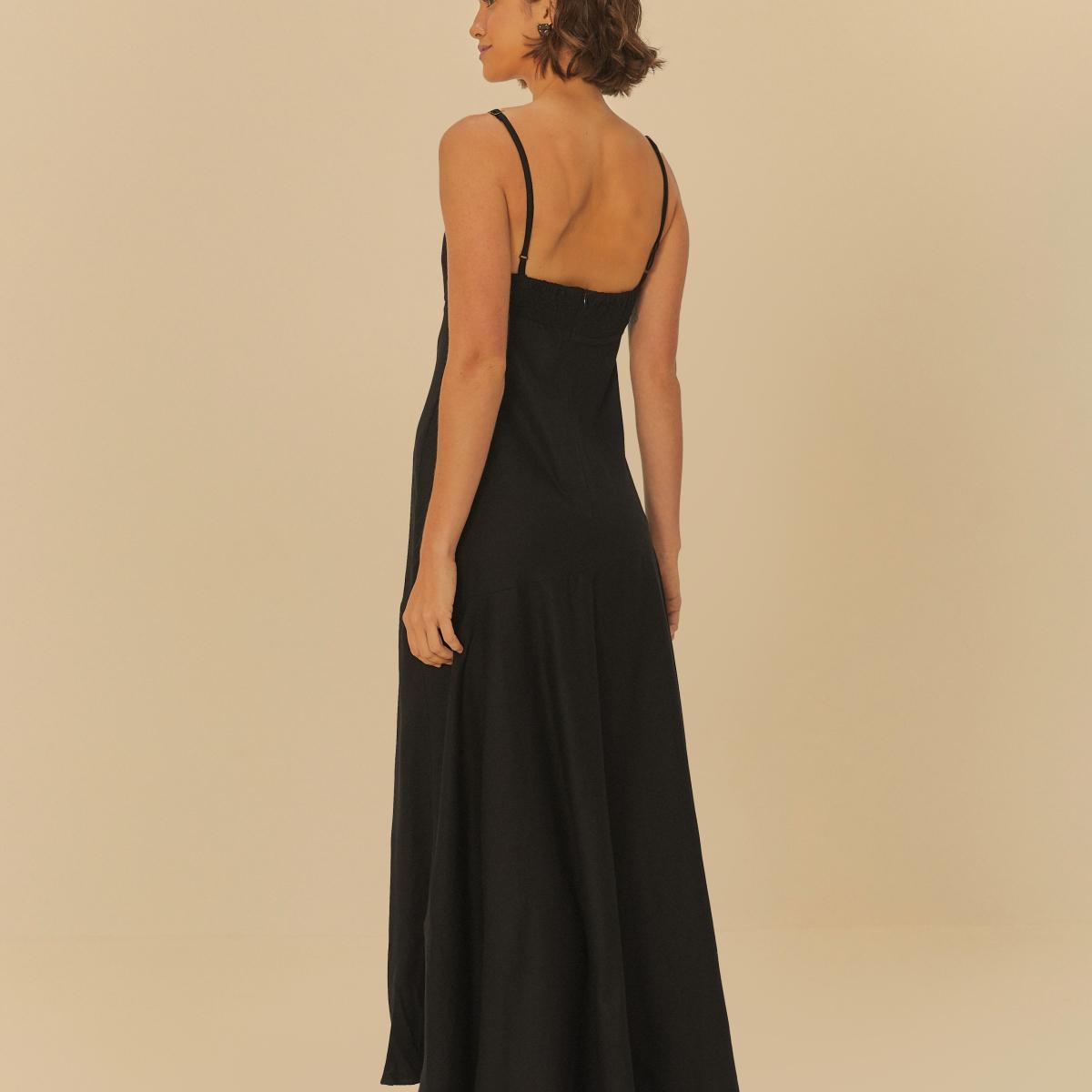 Vestido Alcinhas Fenda Frente