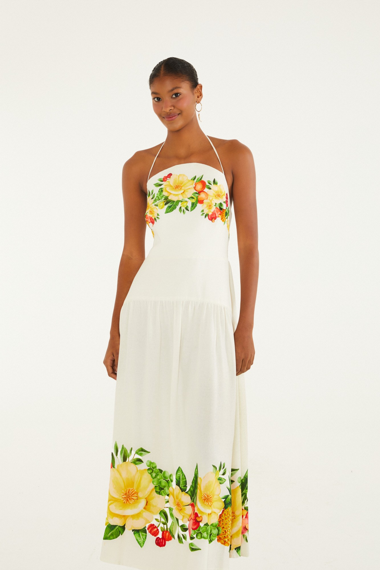 Vestido Longo Estampado Floral Picnic Vestido Longo Estampado Floral Picnic