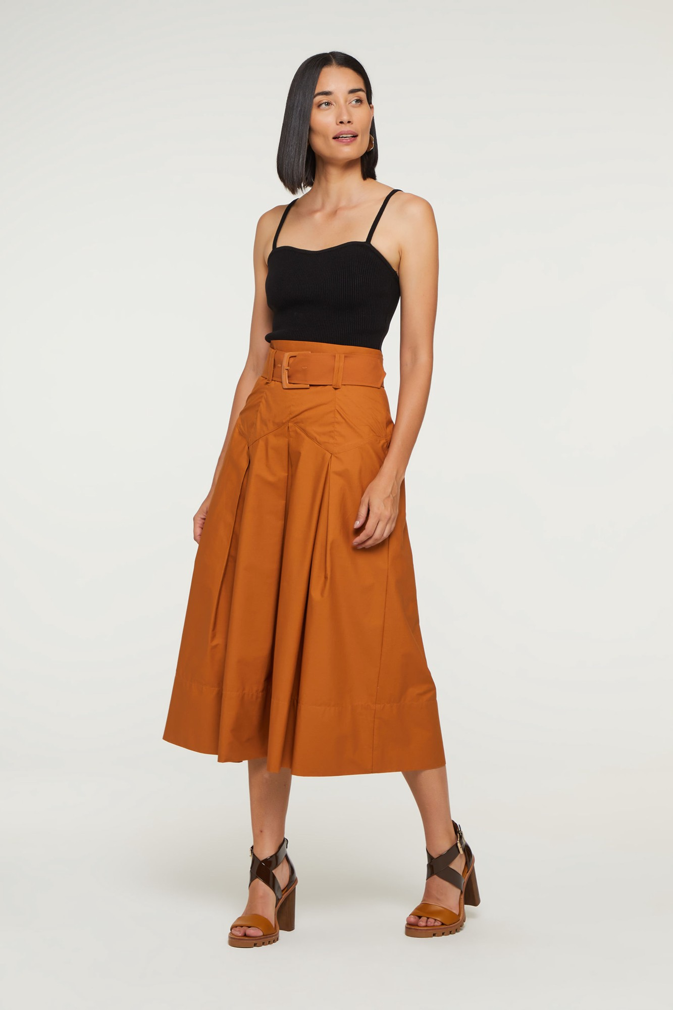 Top Com Alça Canelado Tricot Basic