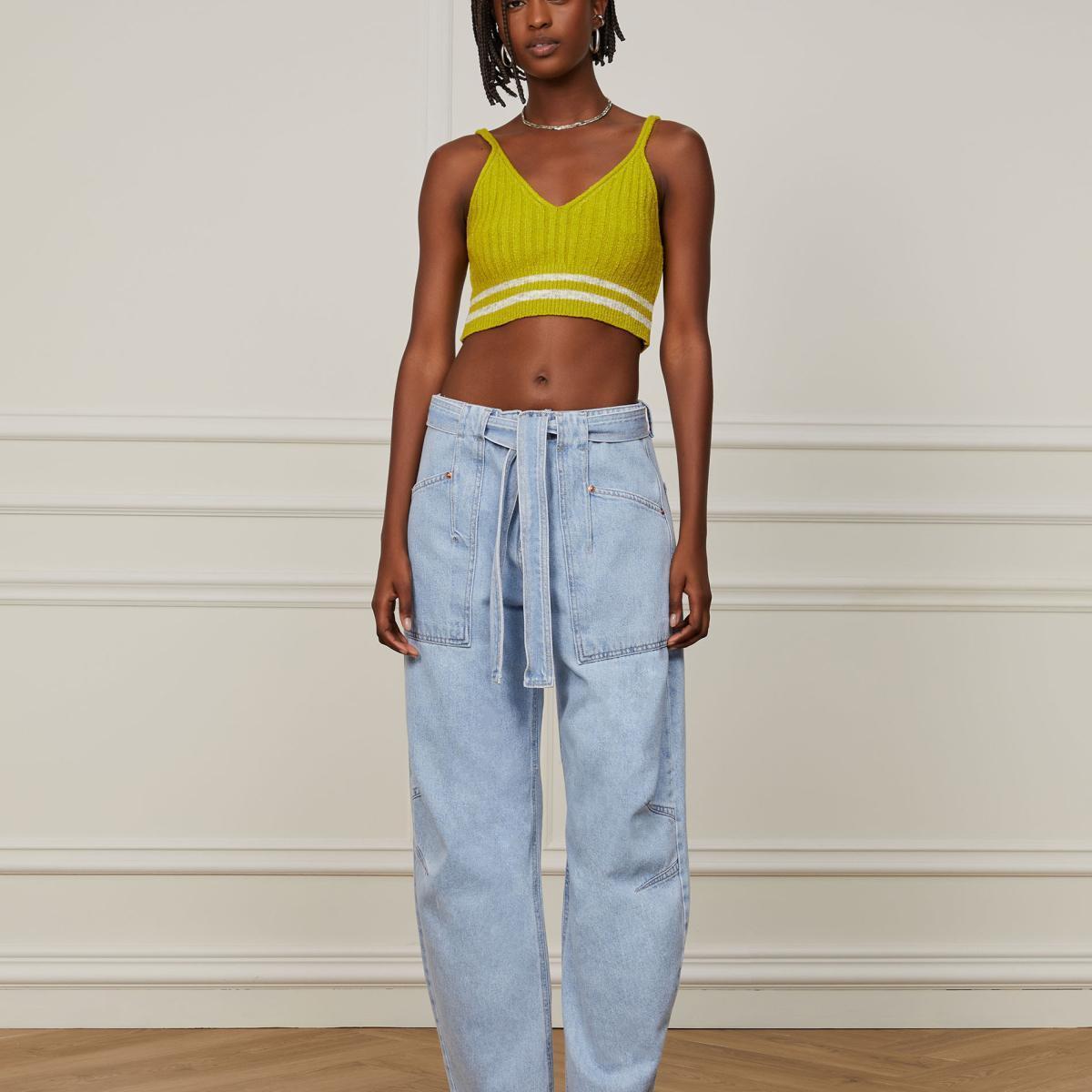 Calça Jeans Slouchy Bolso Com Pence