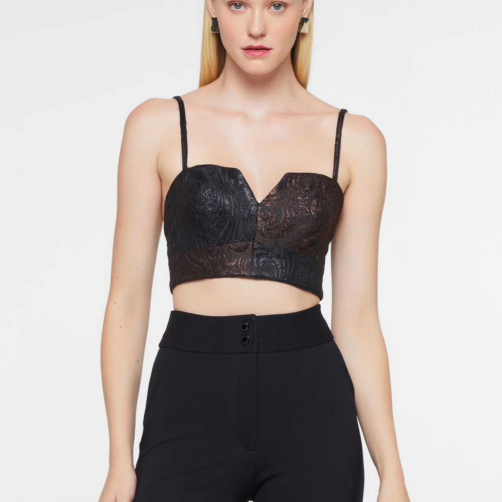 Top De Jacquard Patchwork
