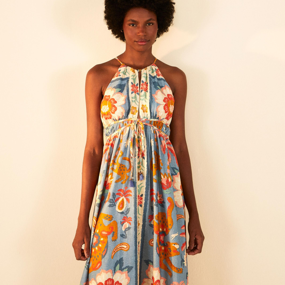 Vestido Cropped Estampado Festa De Onça