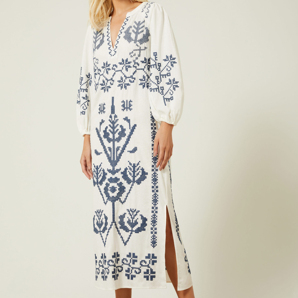 Vestido Midi Bordado Vitrine