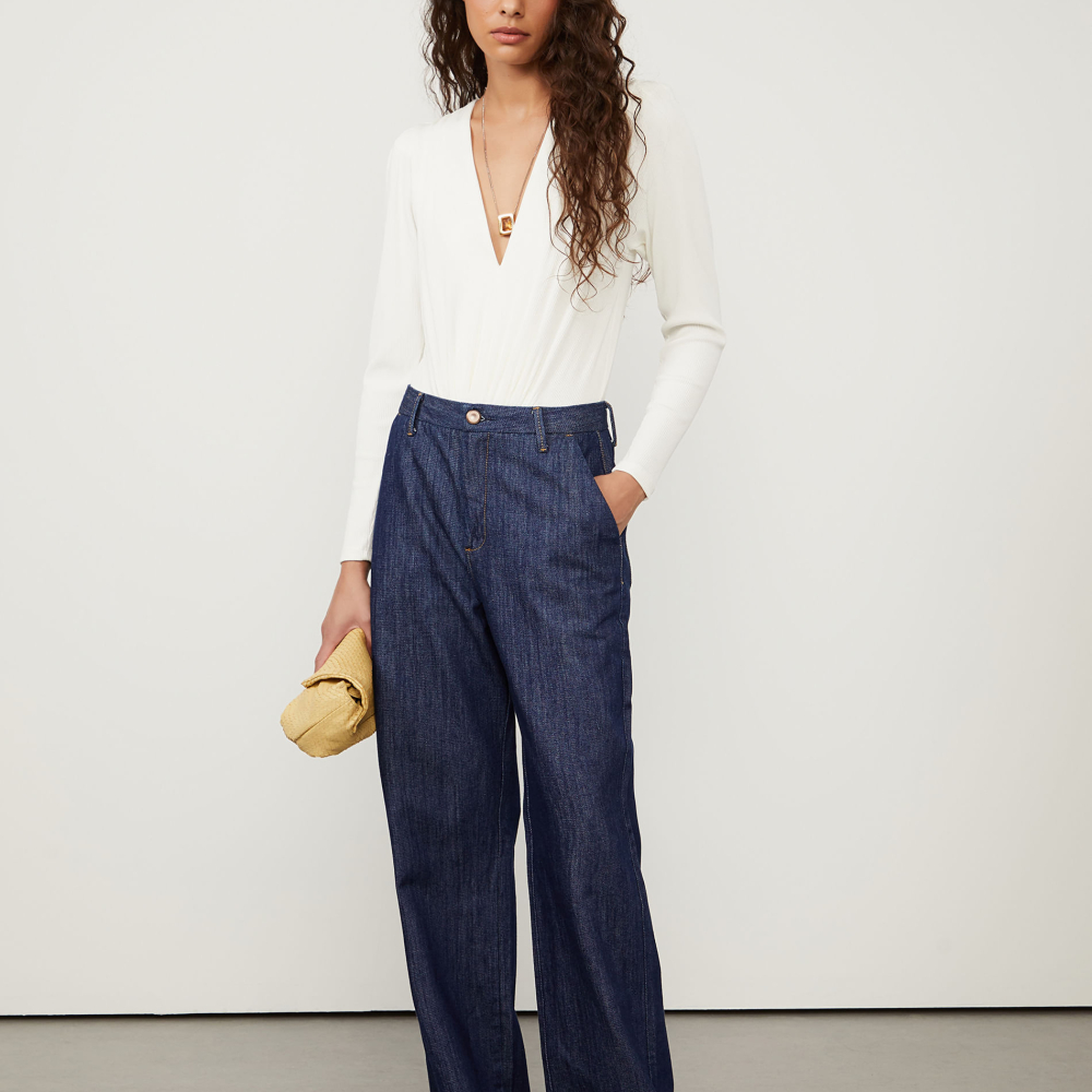 Calça Jeans Wide Leg Raw Denim
