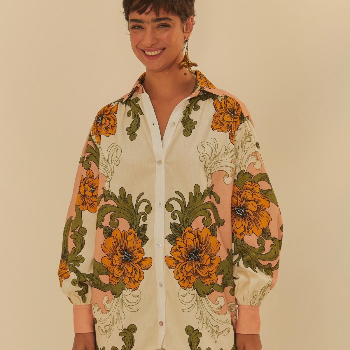 Camisa Estampada Flor Real