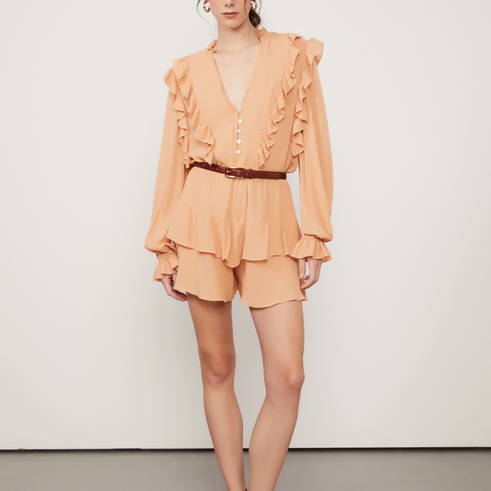 Short Camadas Bege Toast