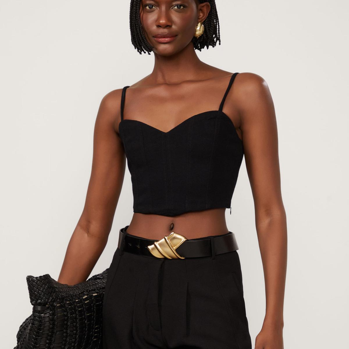 Top De Malha Crepe Corselet