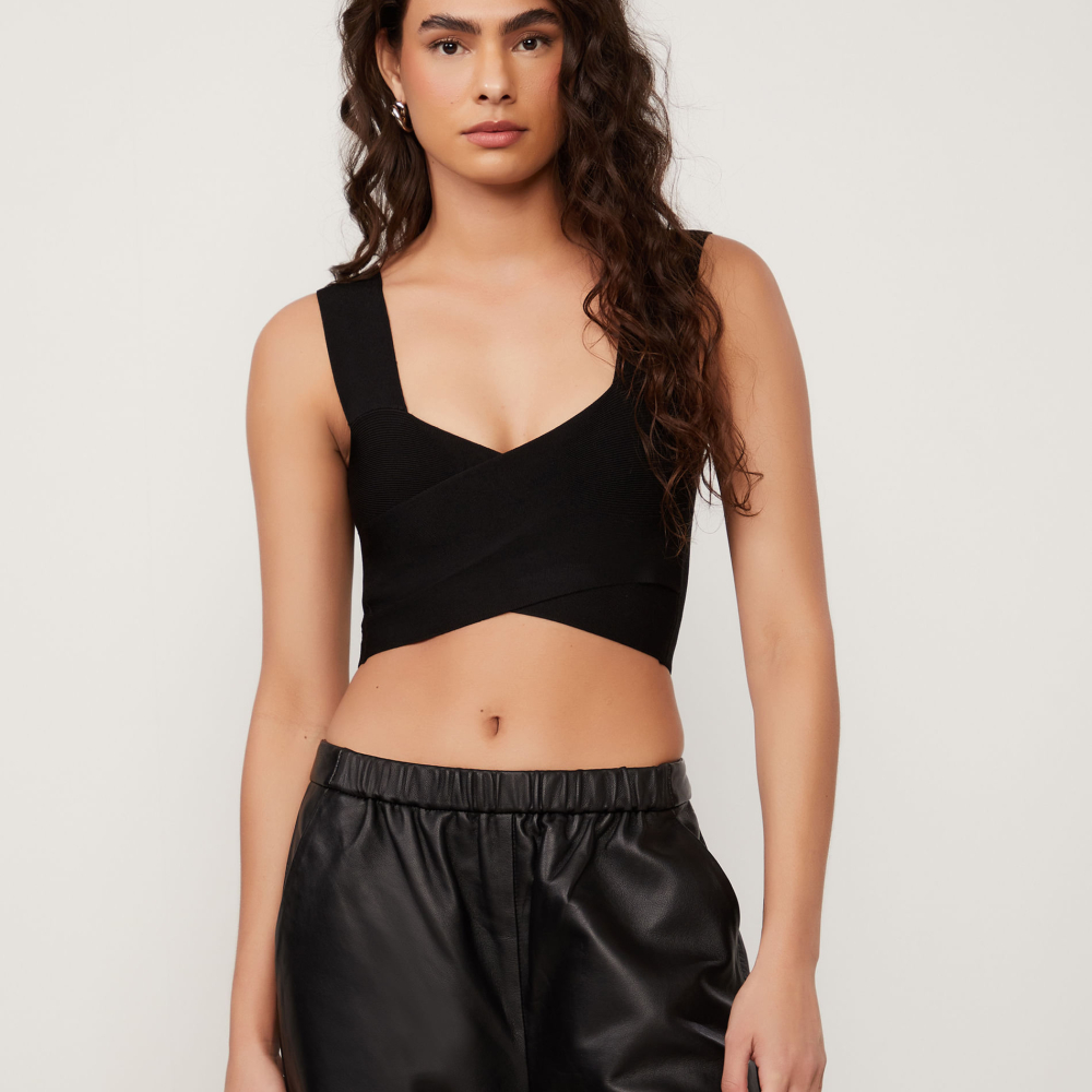Top De Tricot Faixa Cruzado Basic