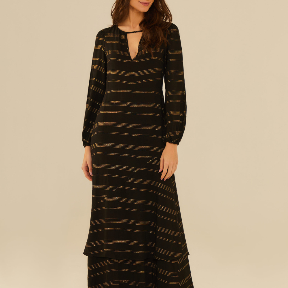 Vestido Longo Listra Lurex