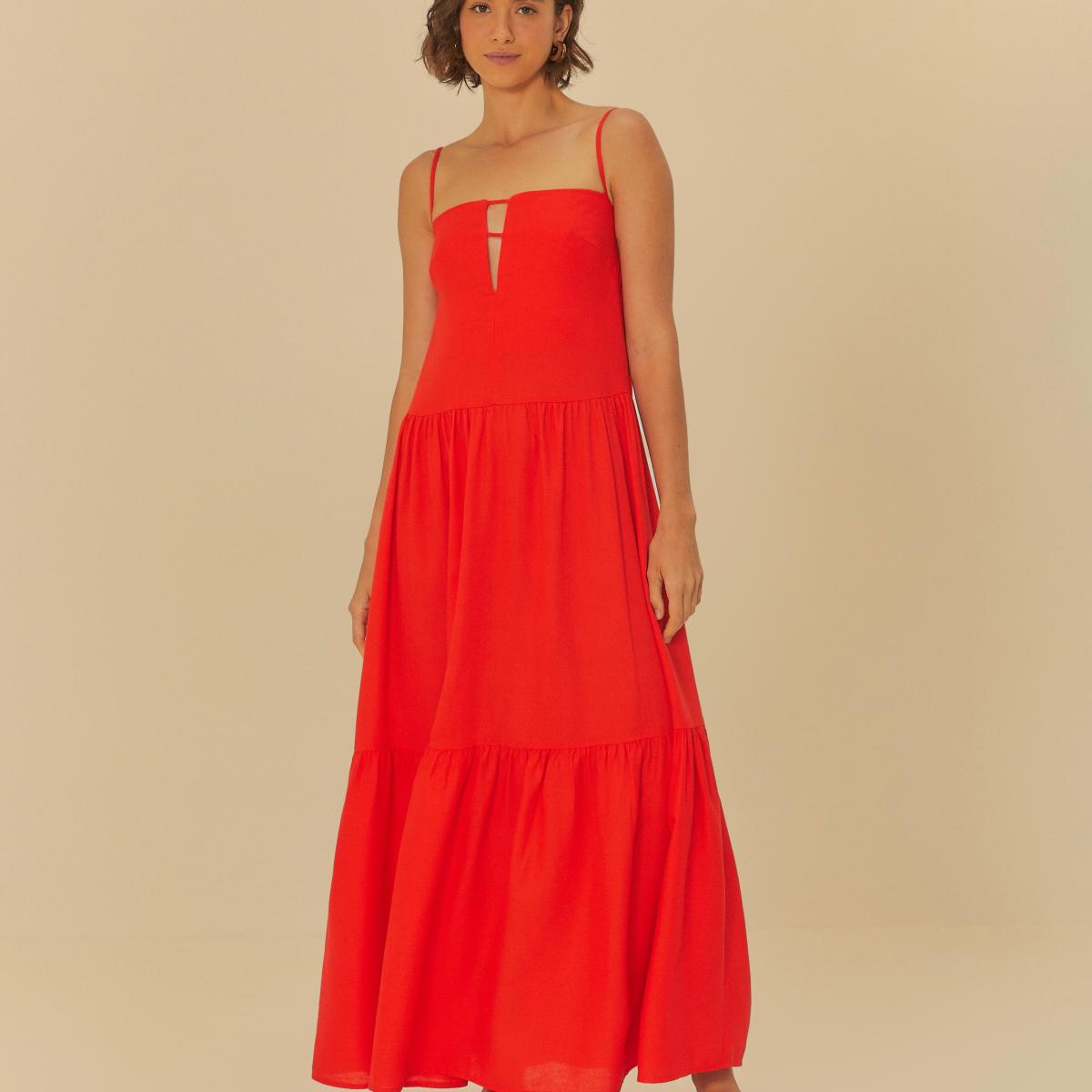 Vestido Longo Recortes