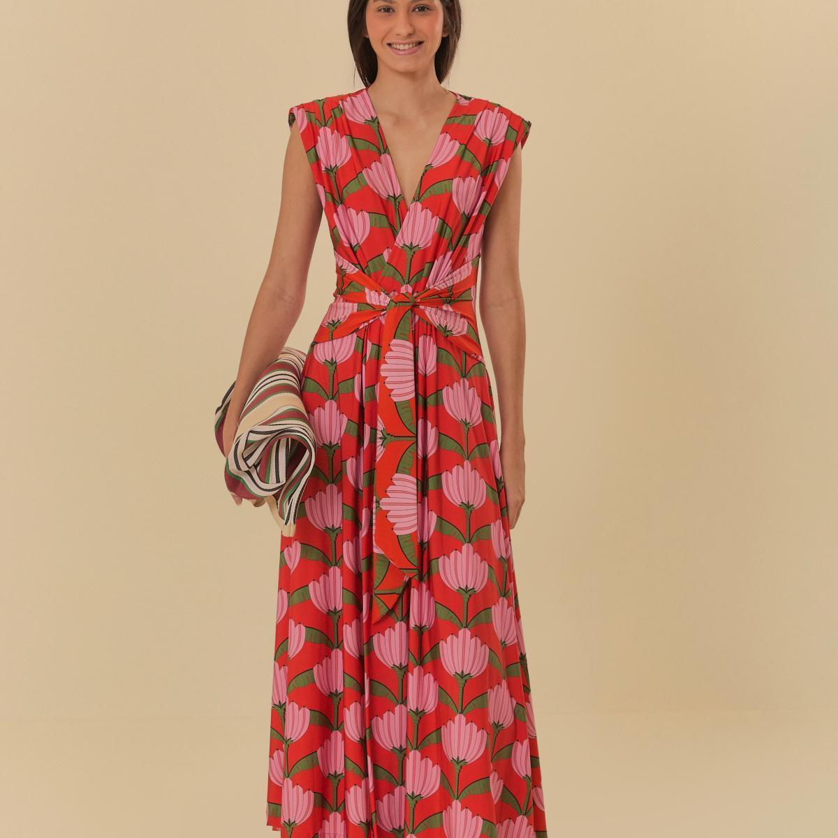 Vestido Midi Estampado Banana Deco