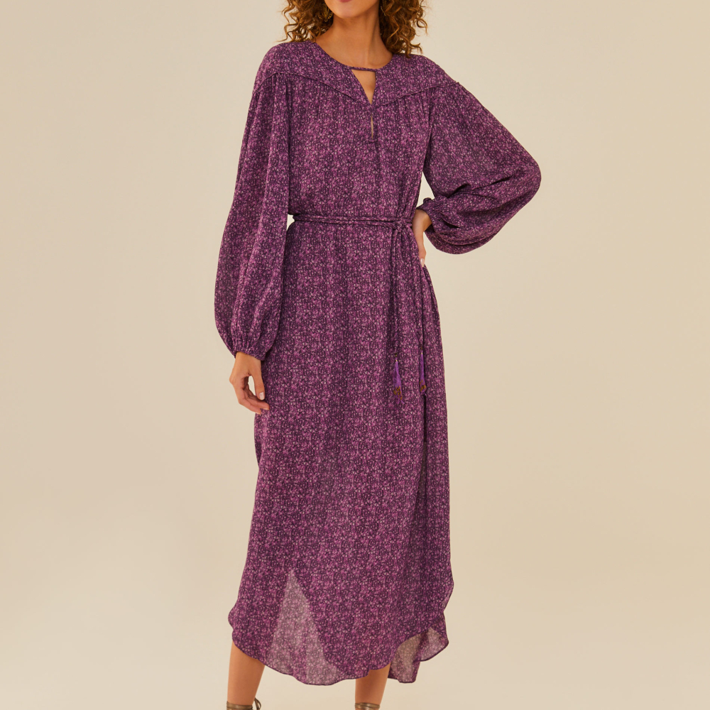 Vestido Midi Ggt Estampa Matiz
