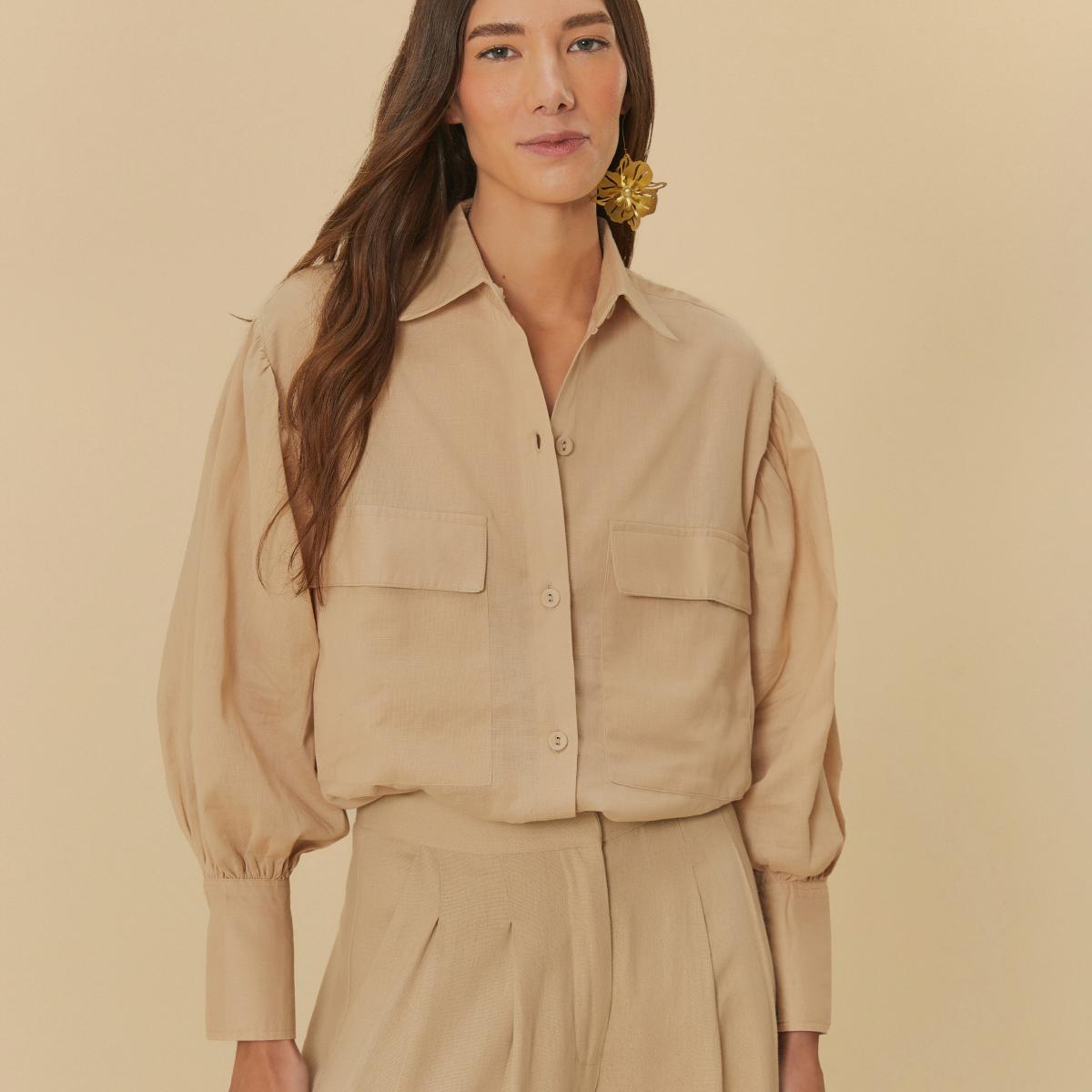 Camisa Bolso Manga Longa