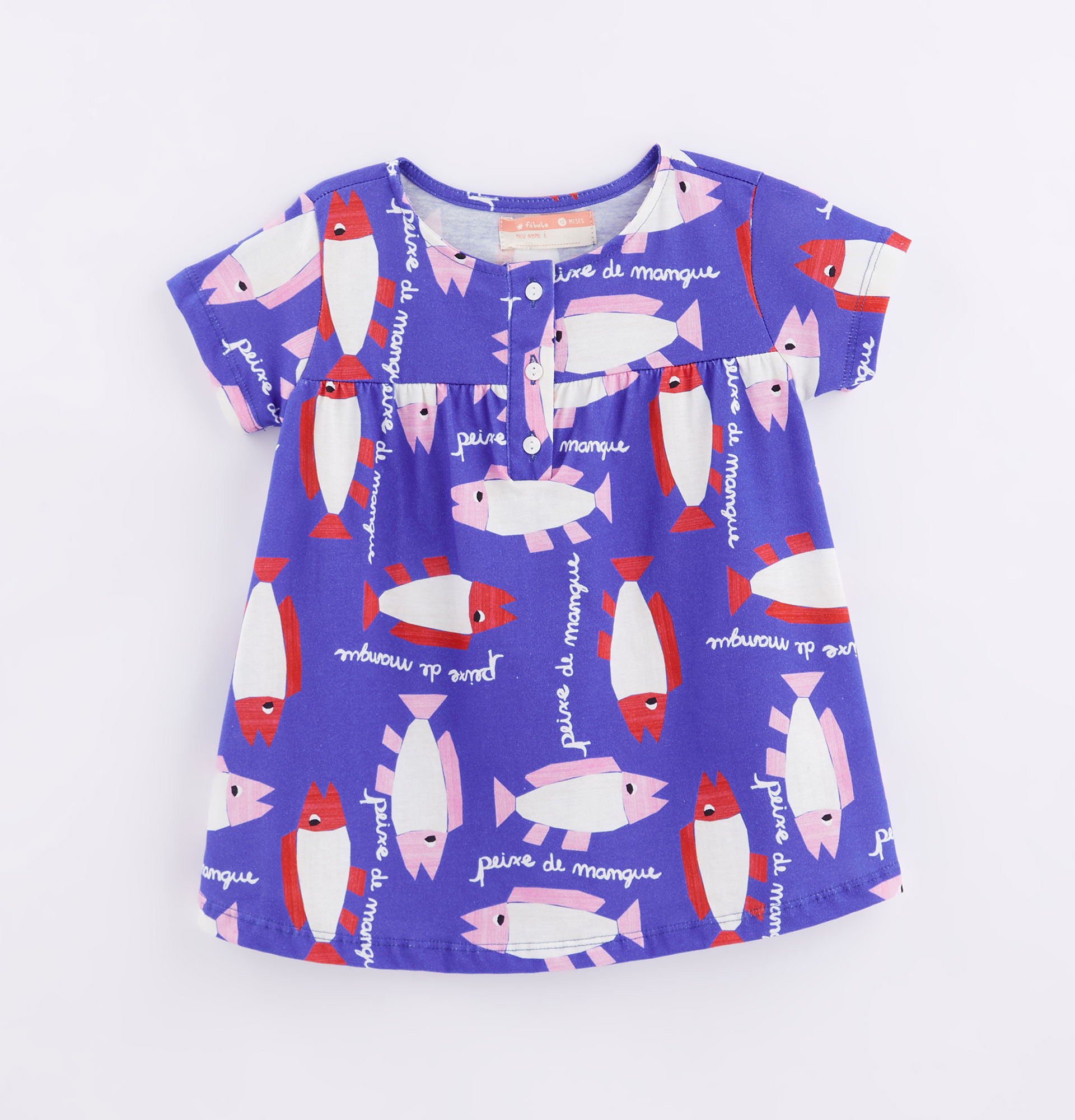 Vestido Bebe Malha Peixe De Mangue