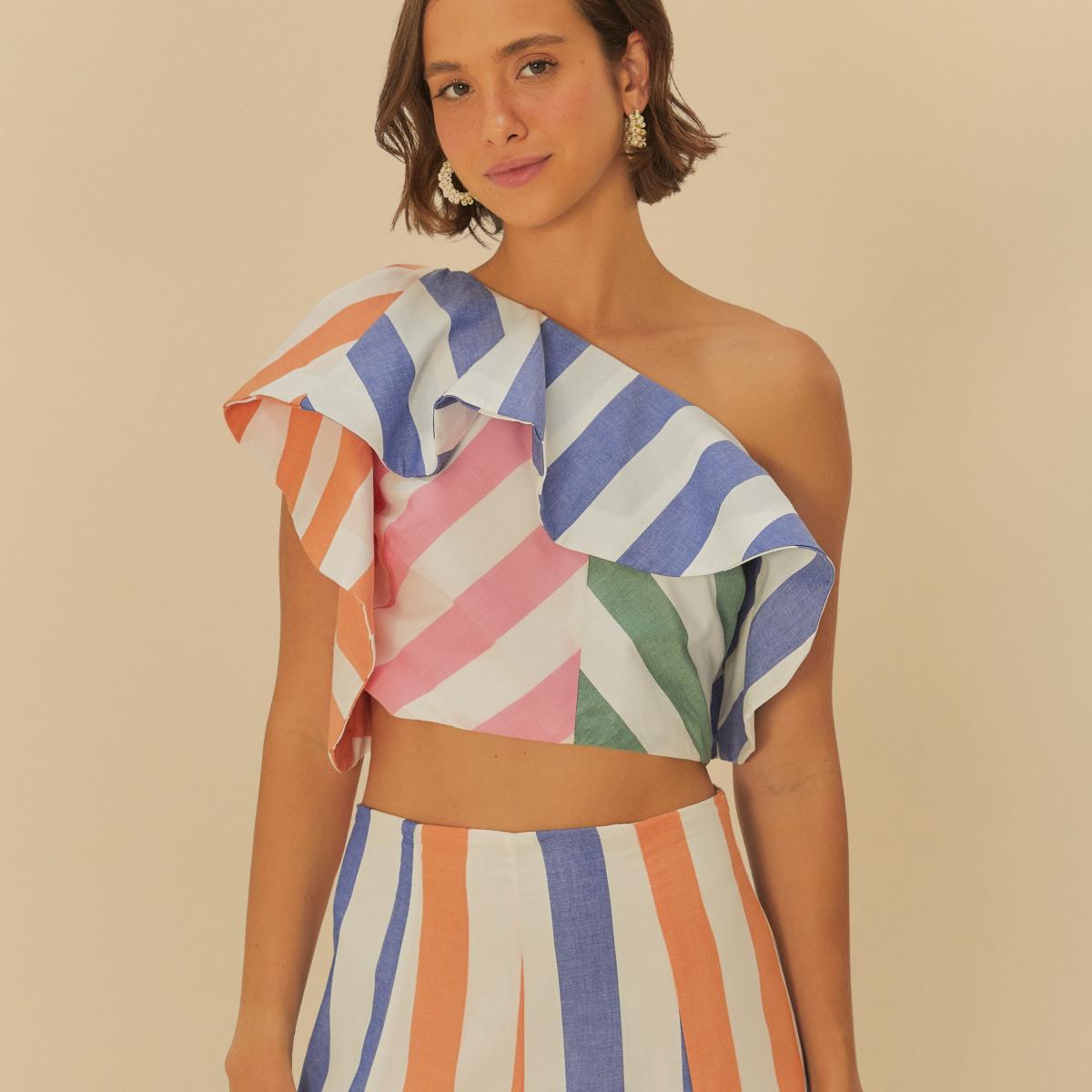 Top Patch Estampado Mistura De Listra
