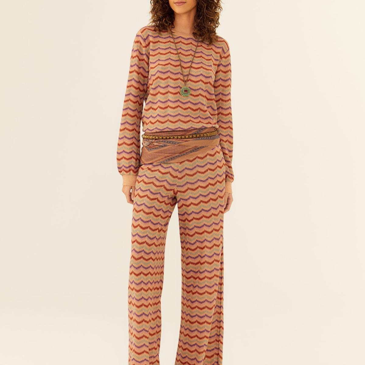 Calça Tricot Chevron Lurex