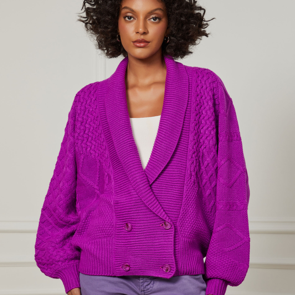Cardigan De Tricot Texturas