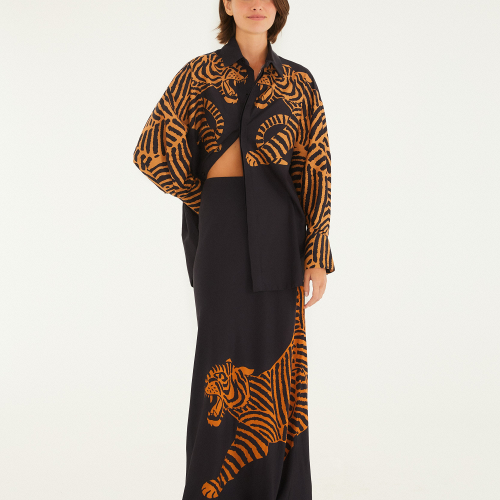 Saia Estampada Tigres
