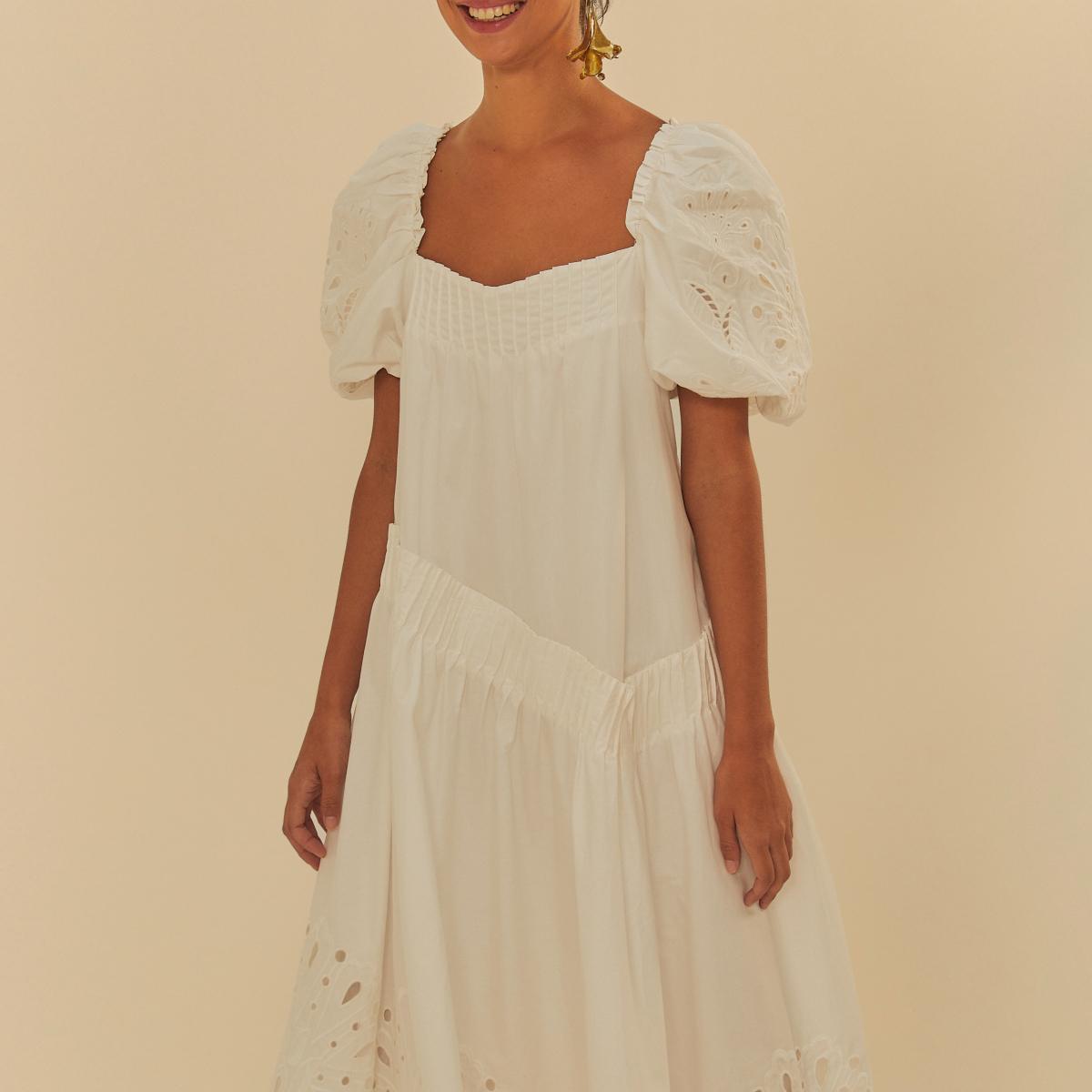 Vestido Bordado Richelieu Rendeira