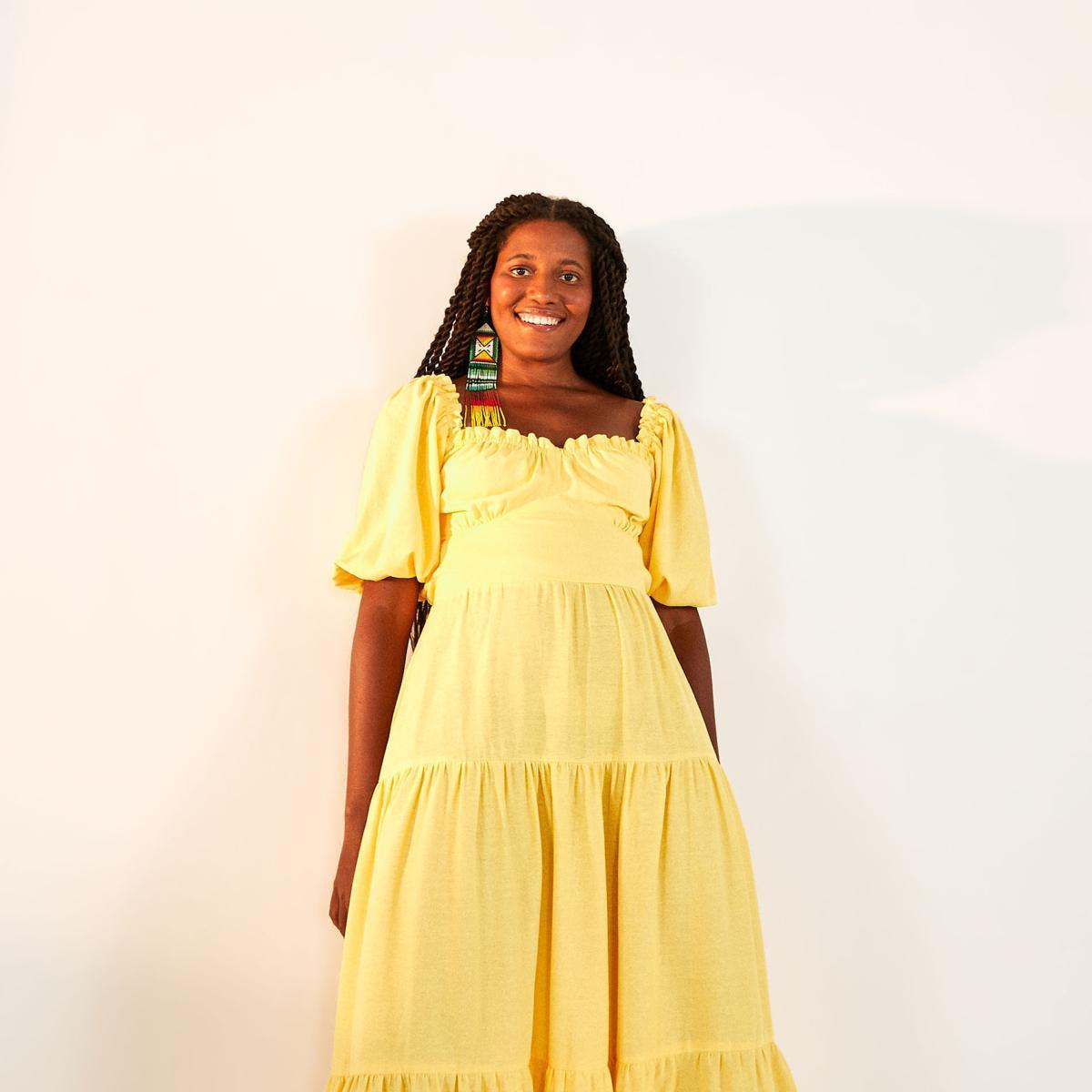 Vestido Midi Mangas Marias
