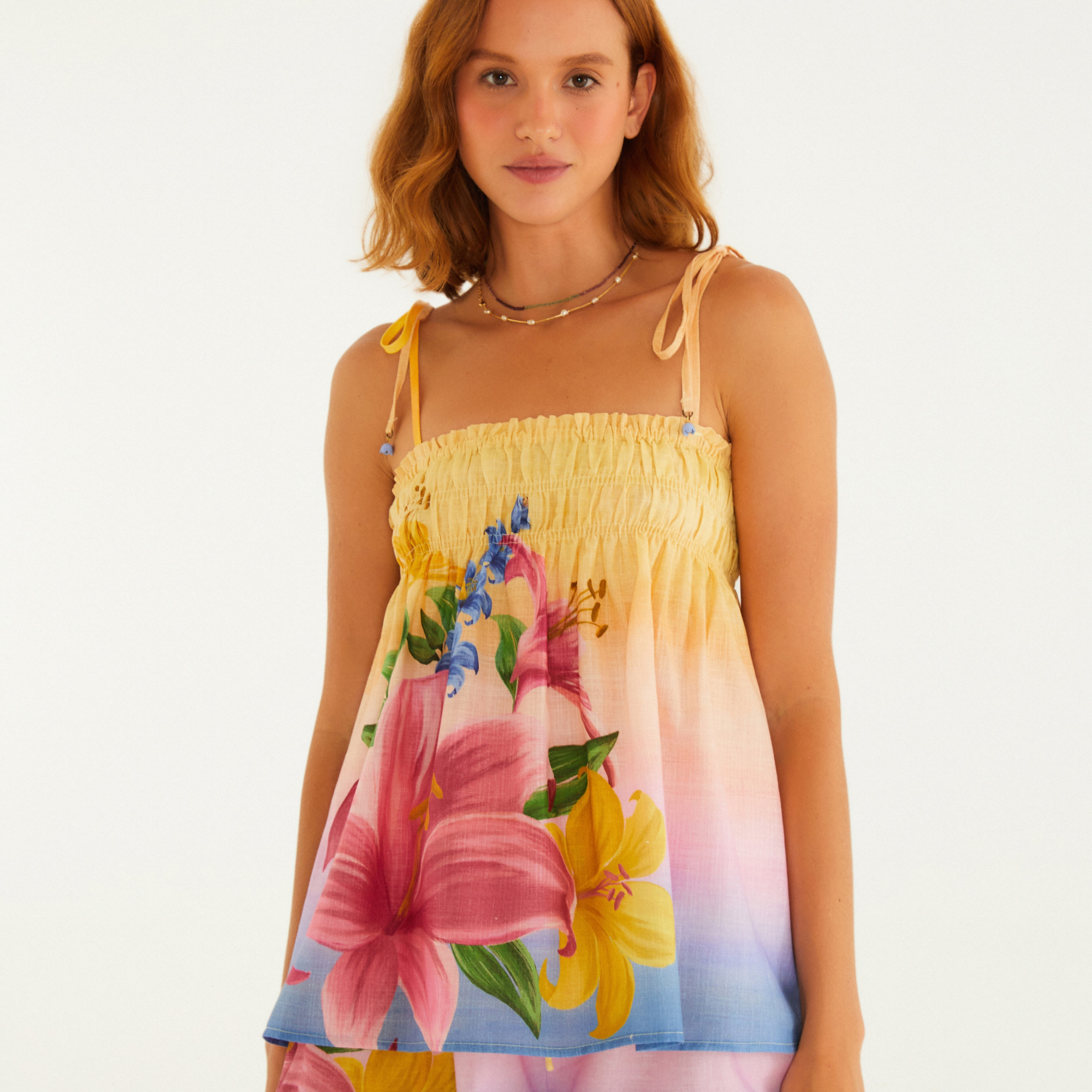 Blusa Lastex Estampada Floral Lena