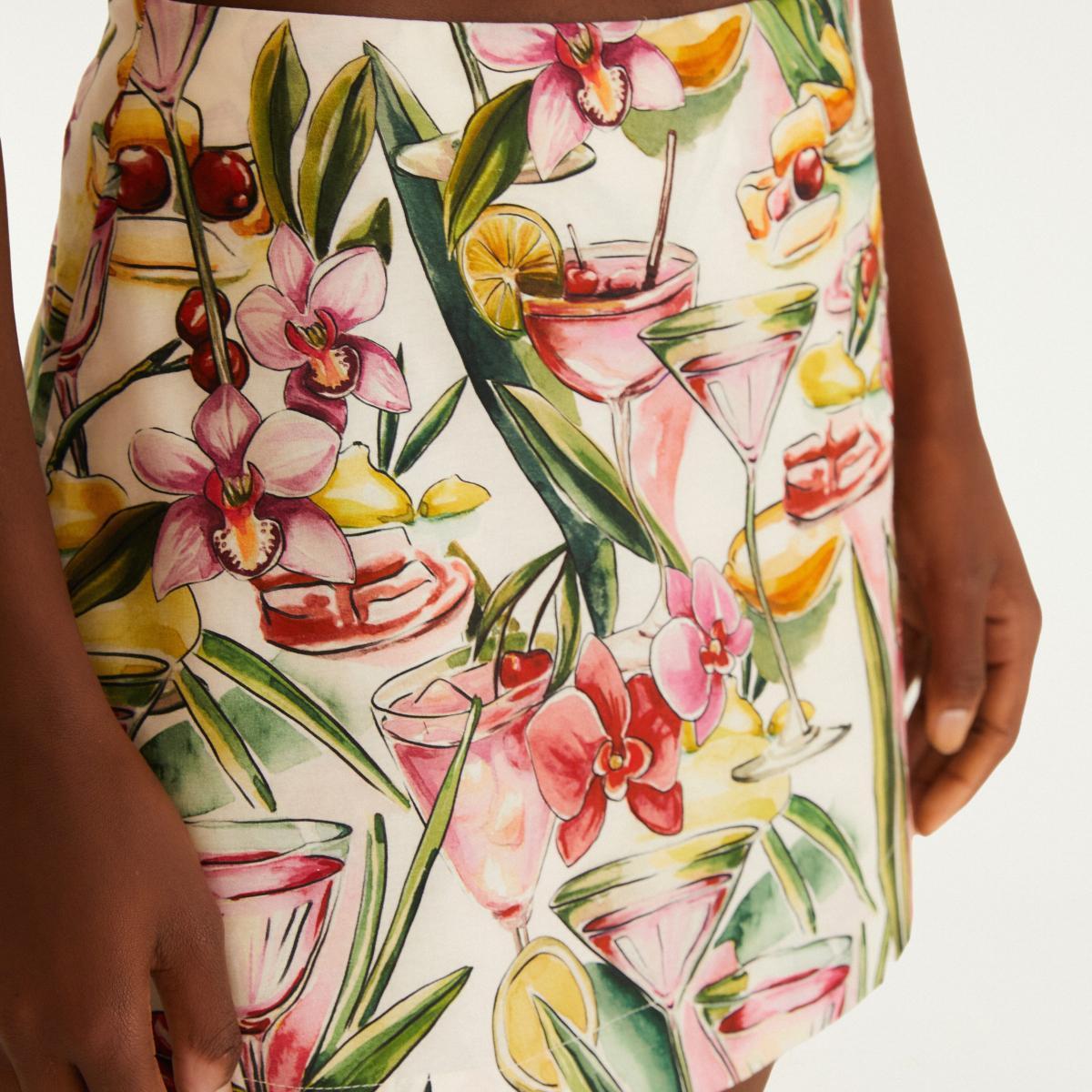 Short Saia Estampado Drink