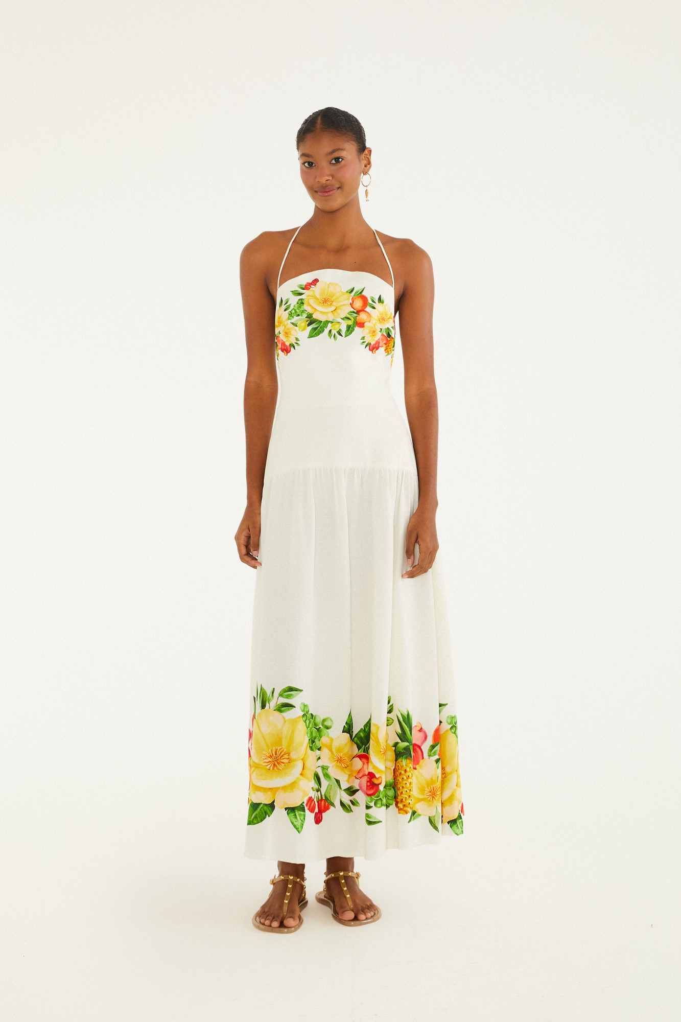 Vestido Longo Estampado Floral Picnic