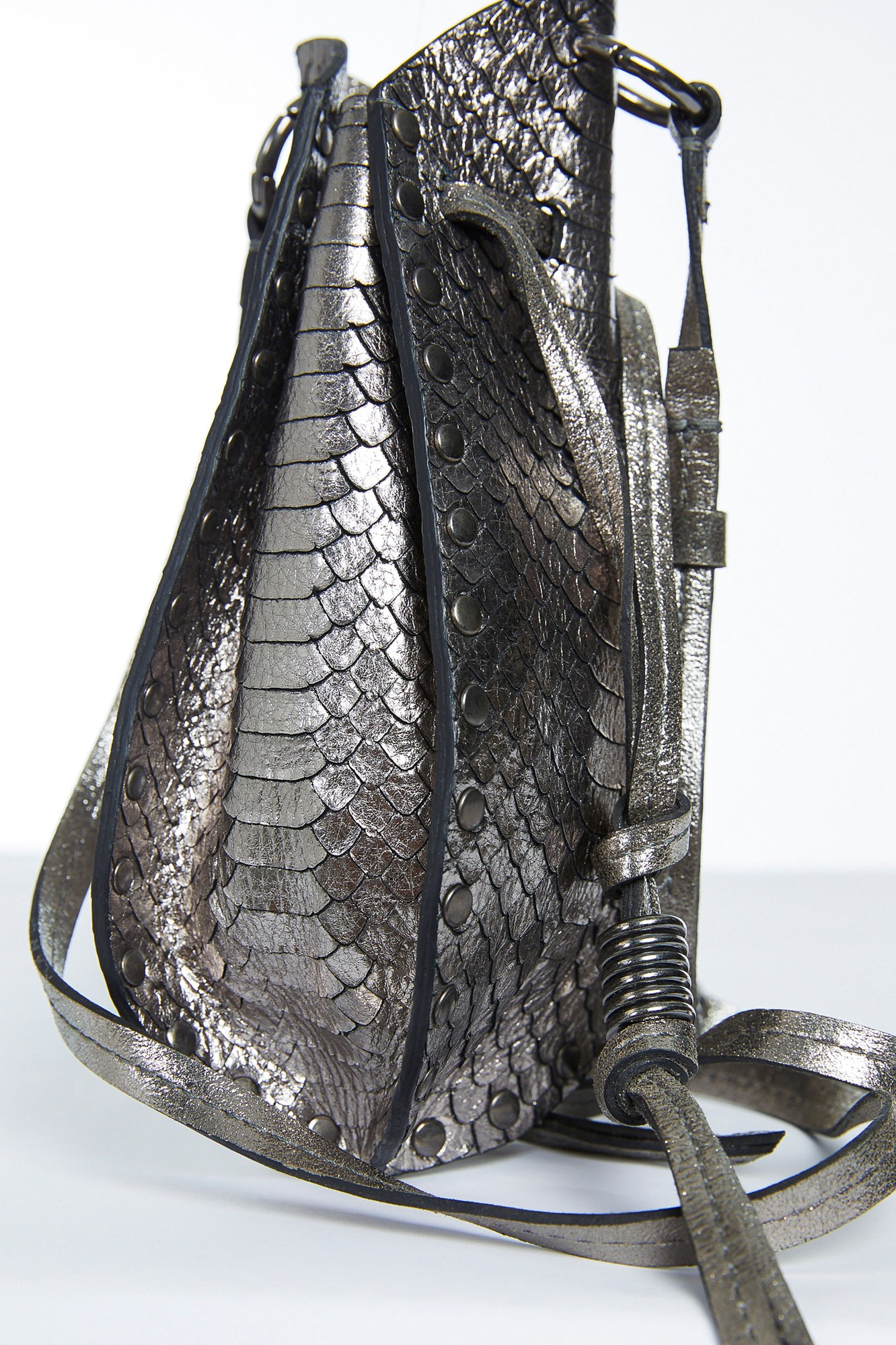 Bolsa Couro Snake Textura Metallic