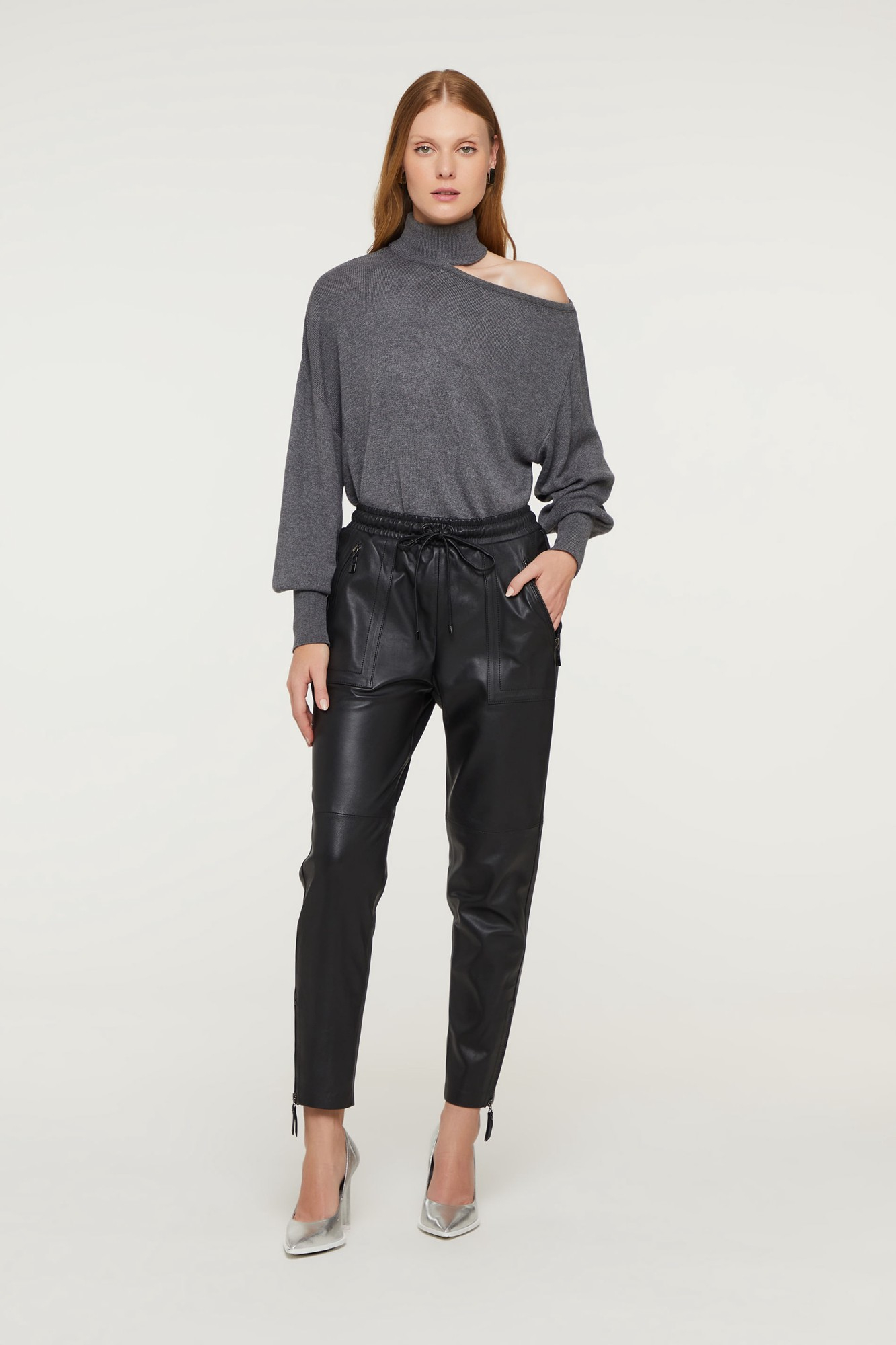 Blusa Com Cut No Ombro Tricot Mescla