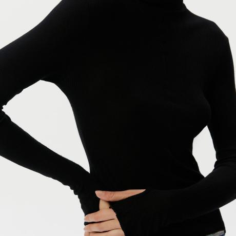 Blusa Ml Gola Alta De Rib Blusa Ml Gola Alta De Rib