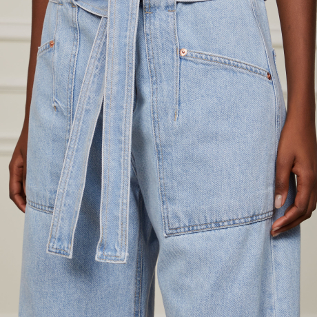 Calça Jeans Slouchy Bolso Com Pence