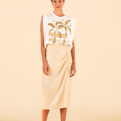 Regata Ombreira Estampada Arrasta Pé
