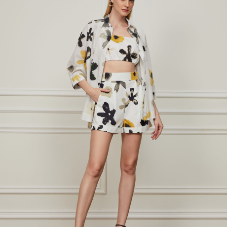 Top De Algodão Cropped Floral
