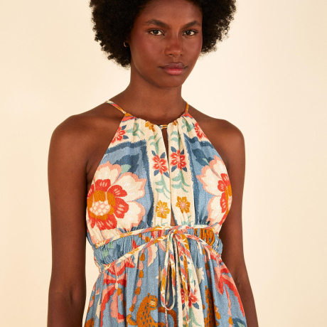 Vestido Cropped Estampado Festa De Onça