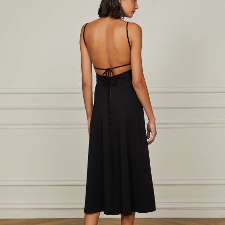 Vestido De Malha Bam Com Recorte Frontal Preto
