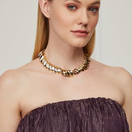 Vestido Lurex Curto Balonê Sem Alça