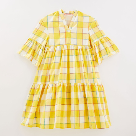 Vestido Manga Longa Babado