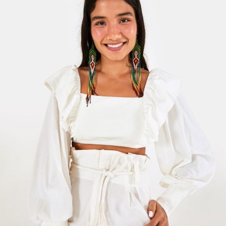 Blusa Manga Babado